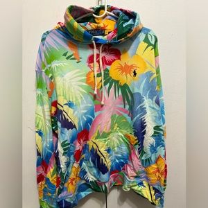 Long Sleeve Polo Floral Sweater